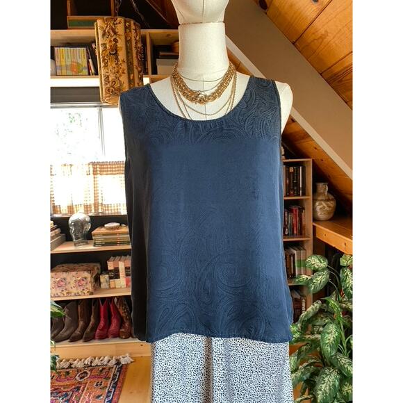 Silk Tank Paisley Black - Picture 2 of 5